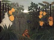 Henri Rousseau Repast of the Lion painting